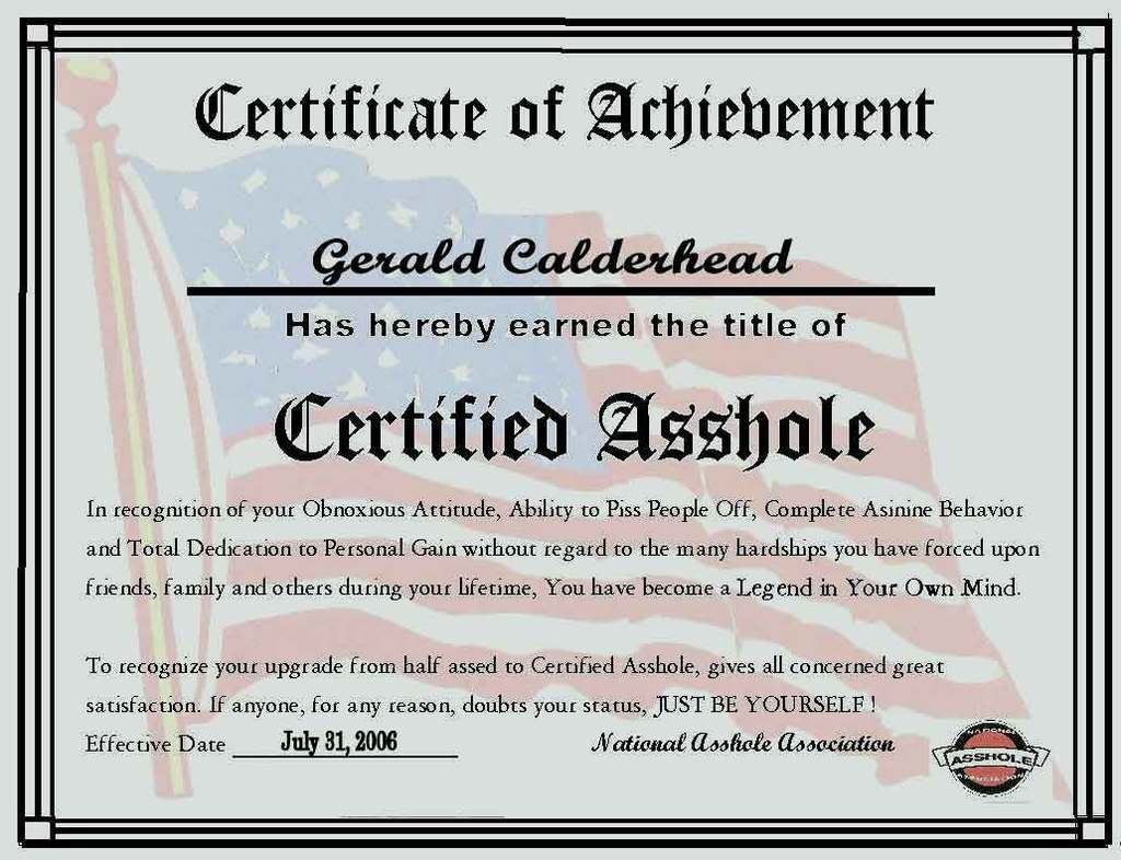Free printable asshole certificates Amateur latinas with big natural tits