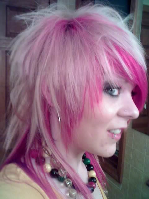 blonde emo hairstyles for girls. Pink Blonde Emo Hair for Girls