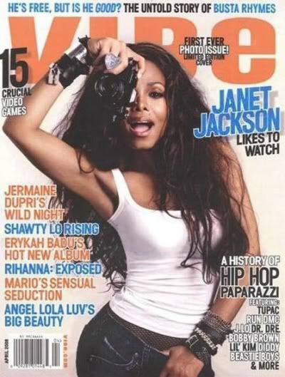 Janet Jackson is to appear on the cover of VIBE Magazine's April 2008 issue 