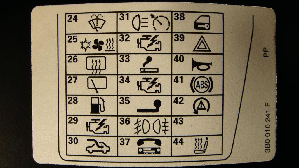 2001 vw passat fuse diagram