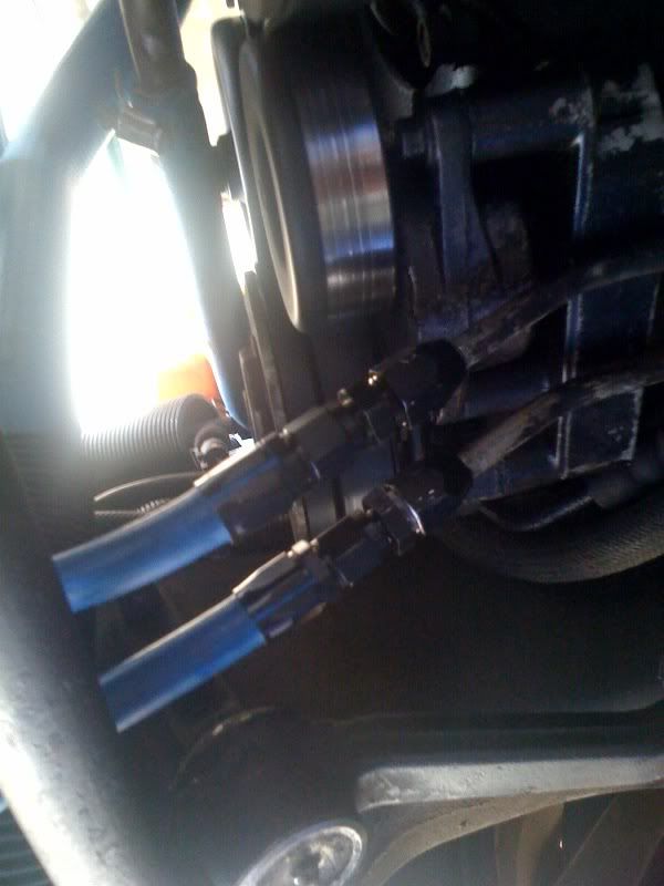 Replacing the leaking crimpon connectors for oil and trans cooler