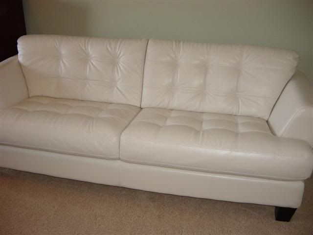 Leather Sofa Rooms To Go Pearl White New Condition Sowal Forum