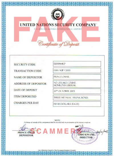 ScamWarners com View topic Deposit Certificate