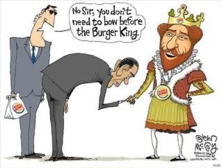 obama bow to Burger King Pictures, Images and Photos