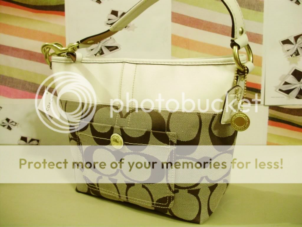 NEW COACH SIGNATURE STRIPE MED. SHOULDER TOTE 11957  