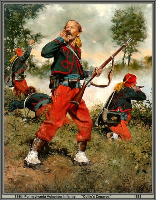 19th Cent. (Old West, ACW, Colonial Wars) Collis's Zouaves - the 114th ...