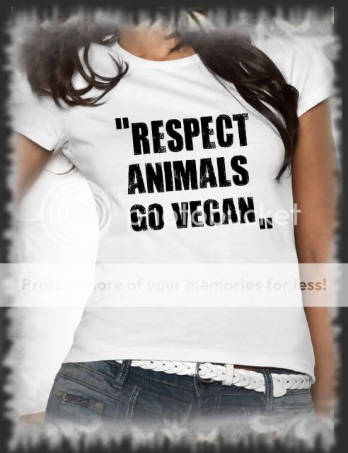 Retro, T Shirt RESPECT ANIMALS GO VEGAN Vintage distressed